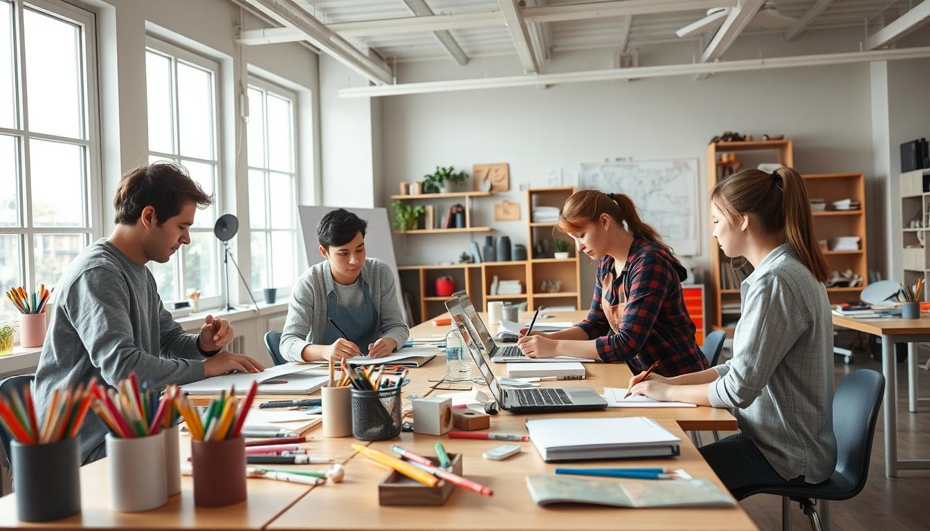 Student using a study guide to organize academic notes