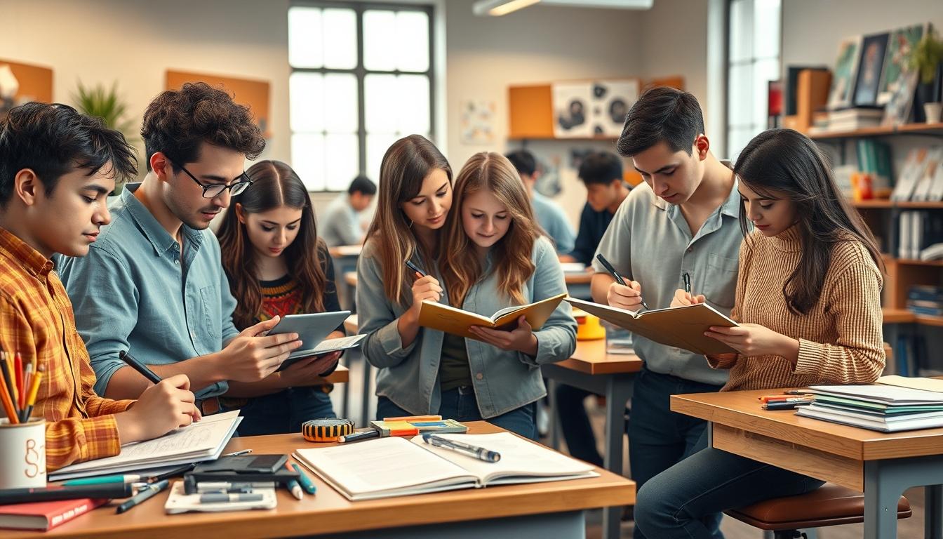 Structured study materials and learning resources on a desk